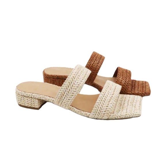 Tan Slip On Double Band Sandal - Picture 5 of 7